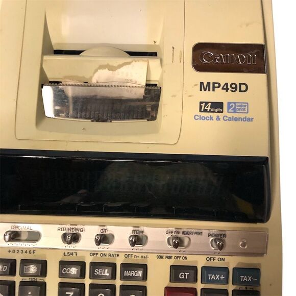 Canon MP49D Desktop Printing Calculator with Clock & Large Display - Picture 2 of 3